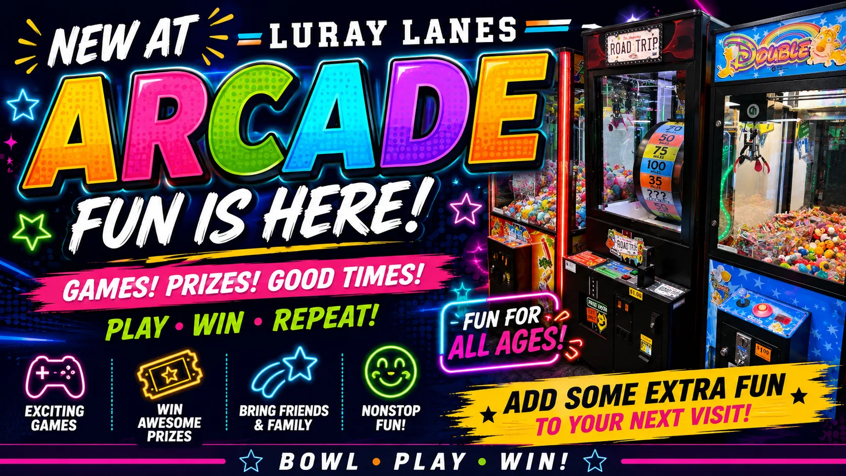 Arcade games at Luray Lanes